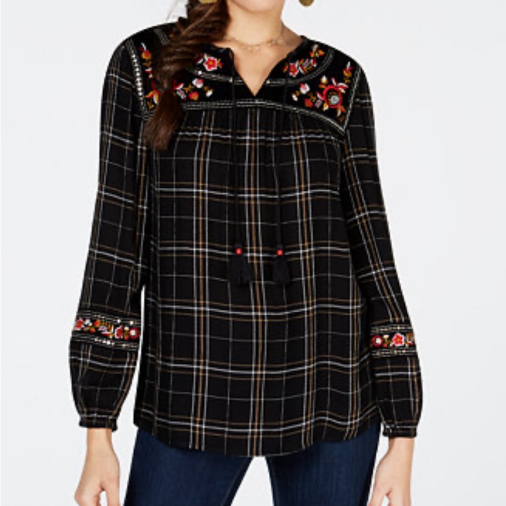 Style & Co Just right for the change of season, beautiful  embroidered top.